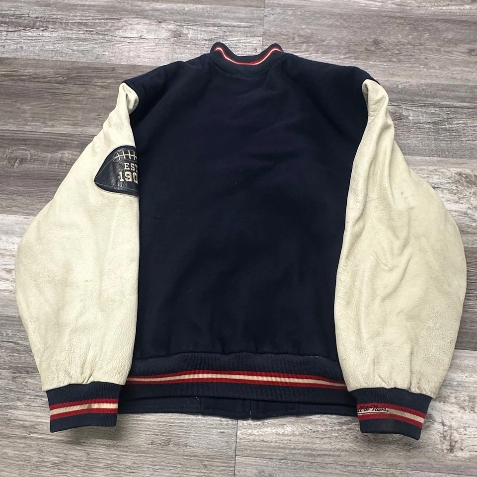 Mitchell & Ness Mens L Wool Insulated Varsity Football Leather Letterman Jacket - Image 2 of 4