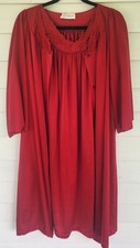 Vintage Shadowline Red Rose Embroidered Nightgown Robe Set Medium USA Made