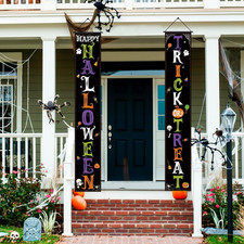 2 Pack Halloween Banners Trick or Treat Happy Halloween 71x12 Door Porch Decor