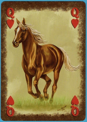 Brown Horse with White Mane & Tail ~ Mary Bausman Horse Portrait Playing Card