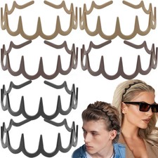 6 PCS Zig Zag Headbands Plastic Wavy Hair Head Band Comb with Teeth Hoop for ...