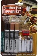 9 pc Furniture Pen Repair Kit for use on Wood and wood laminates