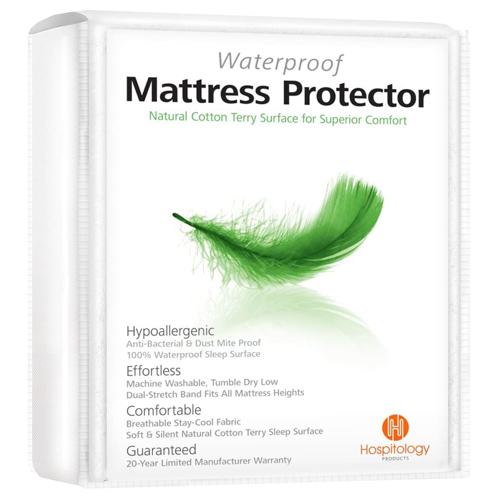 TwinXL Mattress Protector Hypoallergenic Natural Cotton - Waterproof - Fitted...