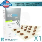 Dental Hemosponge Silver Sponge Collagen Gelfoam Cubes Sterile GDT 24Pcs