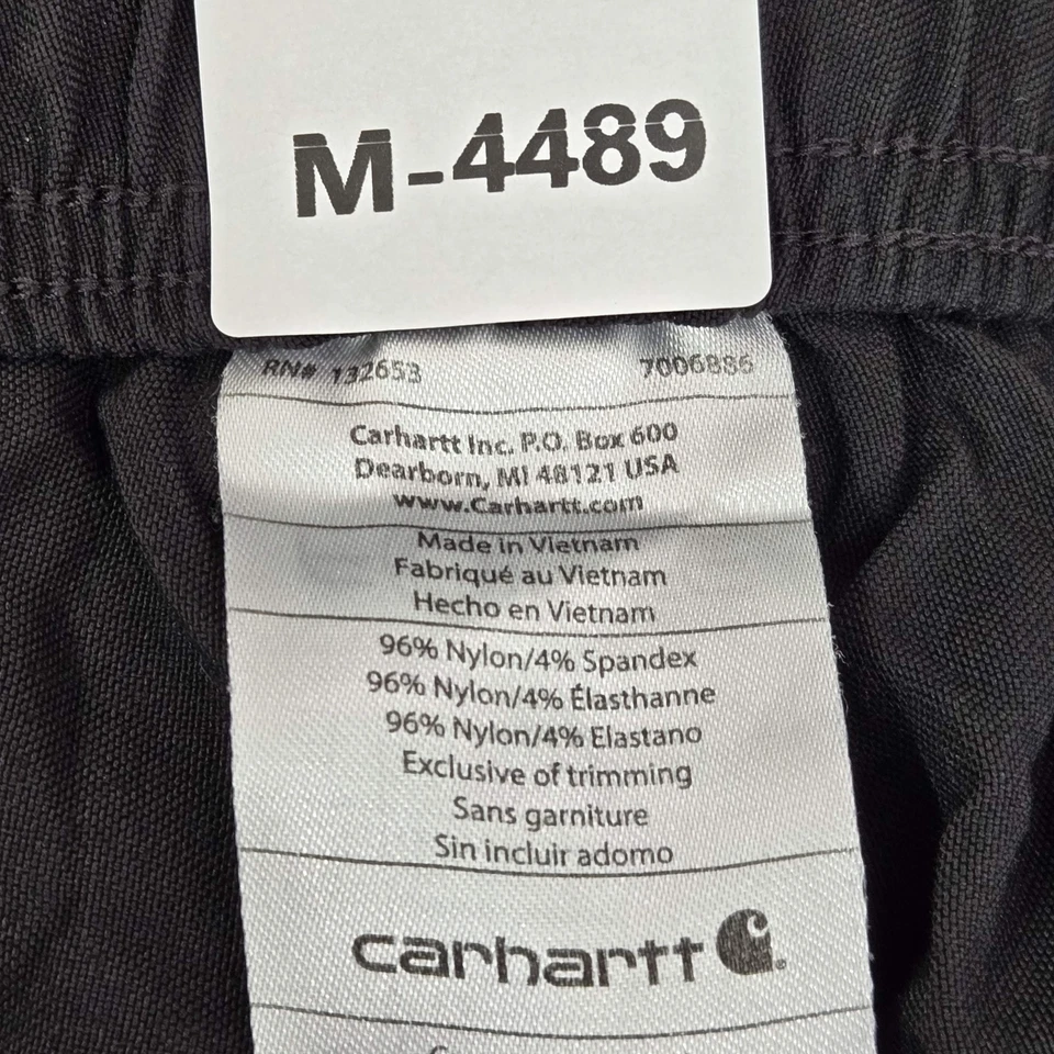 Pantalones Médicos Carhartt Hombres 2XL Negro Nylon Spandex Carga C55037 Cordón Foto 2 de 4