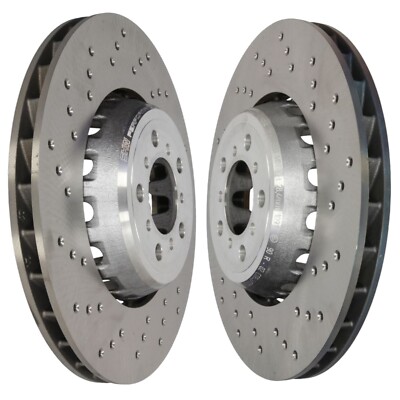 SHW Front Brake Discs 380mm Drilled x2 R90 For BMW M2 Comp CS F80 M3 M4 F82 F83