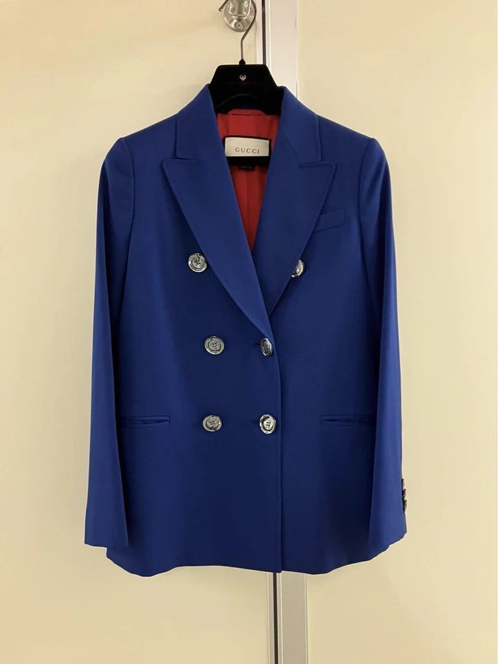 Gucci Blue Silk Wool Double Setup/Suit - Image 2 of 4