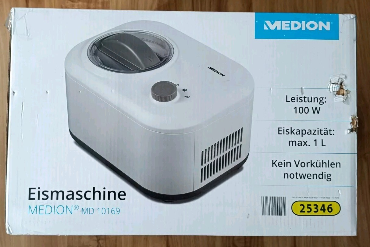 Medion MD 10169 Speiseeismaschine/Eismaschine 100W 1L Frozen  