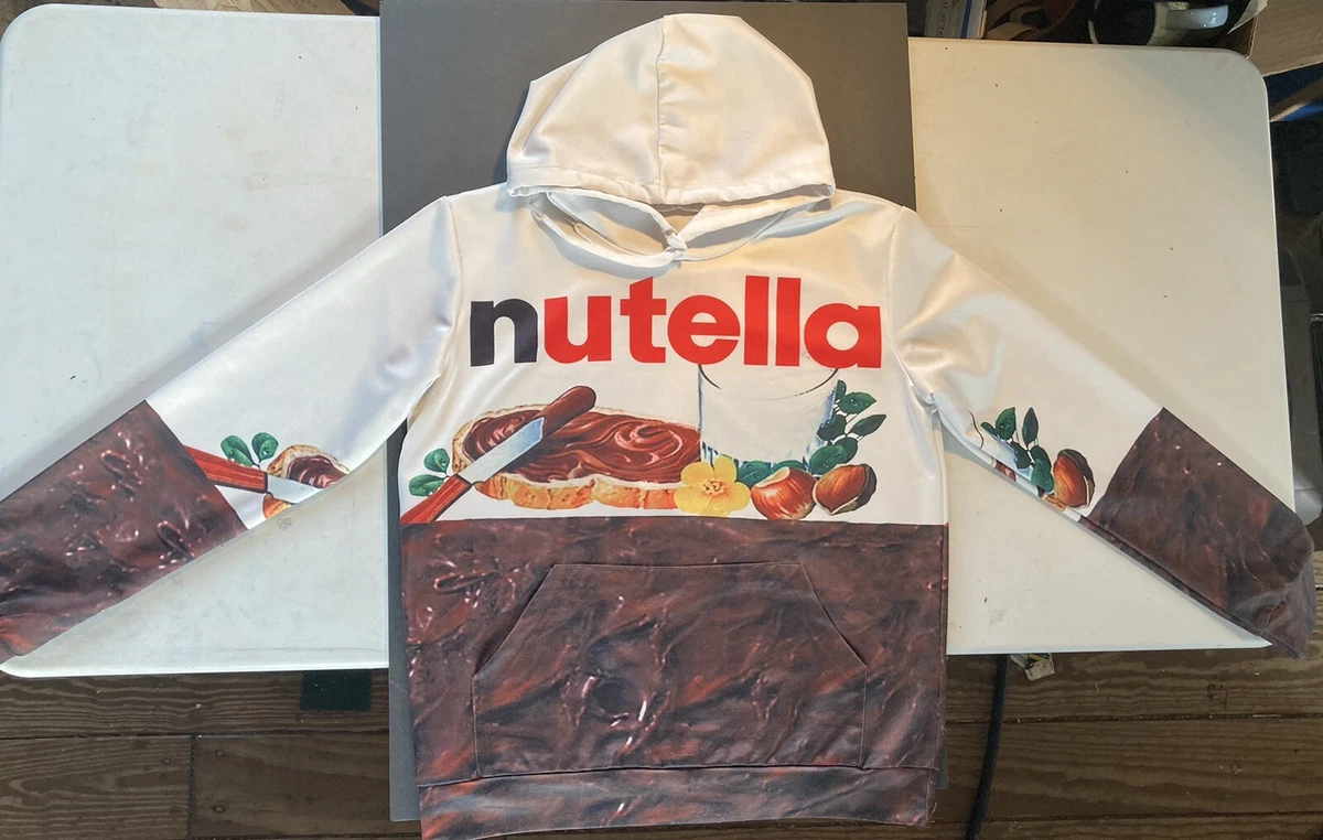 Nutella All Over Graphics Unisex pullover Hoodie Medium Fun Silly