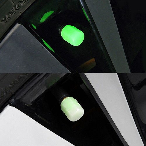 4x Leuchtend Auto Rad Reifen Luftventil Stiel Kappen Schrauben Abdeckung Zubeh ↑ - Picture 5 of 13