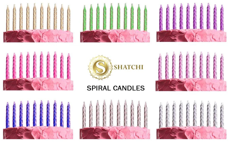 SHATCHI 10XSprial Candles Cake Topper Birthday Wedding Anniversary Party Cake Decoration