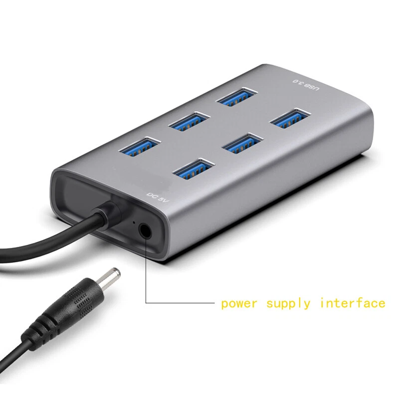 7-in-1 USB 3.0 Hub Adapter with Extension Cable & Dock Station