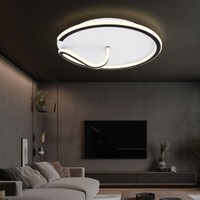 Deckenlampe Deckenleuchte Schlafzimmerlampe Led Designlampe Schwarz Opal D 41 Cm