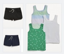 Old Navy Girls Dolphin Hem Cheer Shorts  Tank Tops Flower Blue Black M 8