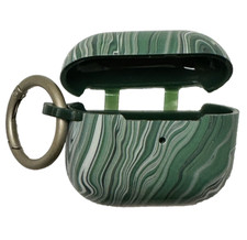 TPU Case for AirPods gen 3 earbud cover marble swirl Jade Green clip ring