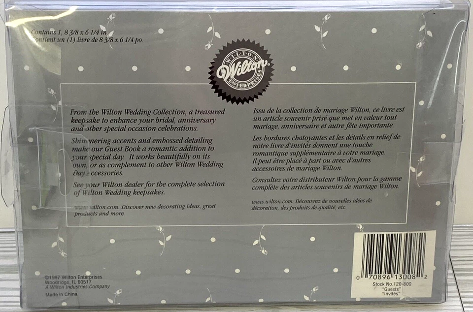 Libro de visitas Wilton 1997 blanco firma para boda o aniversario o ducha Foto 3 de 4