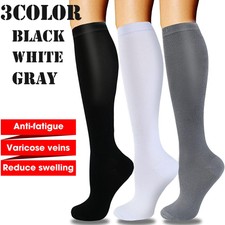 Compression Socks 20-30 mmhg Knee High Running Sport Long Stockings Ankle-3Pairs