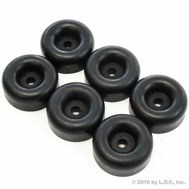 6 Rubber Bumpers for Trailer Ramp Door Truck 2.5" Round Replacement