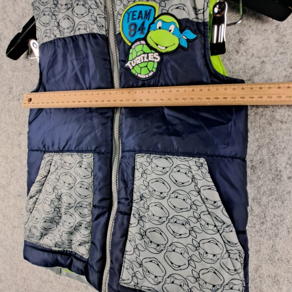 Nickelodeon Vest Boys 6 Blue Jcaket Zip Puffer Teenage Mutant Ninja Turtle 8645 - Image 4 of 4