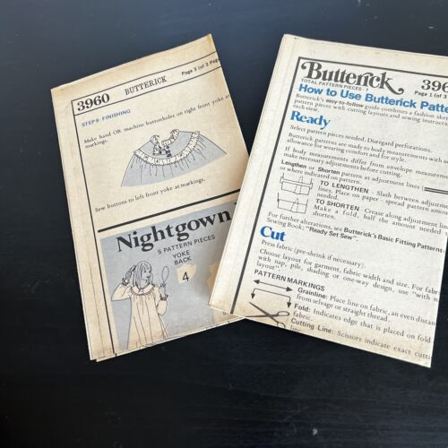 Vintage 1970s Butterick 3960 Ruffle Pajamas + Nightgown Sewing Pattern 6 UNCUT - Picture 8 of 10