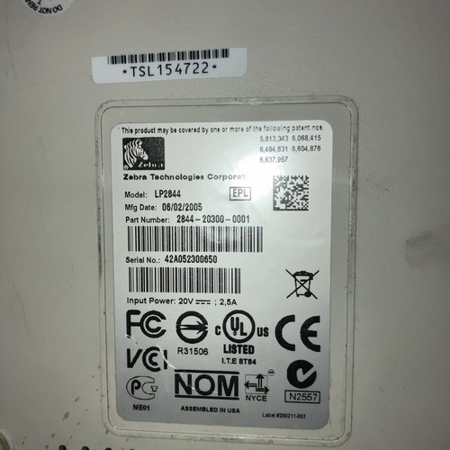 Zebra LP 2844 Label Thermal Printer USB SERIAL 2844-20300 TESTED (NO PSU/CABLES) - Picture 4 of 4