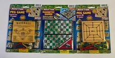 Lot of 3 Pocket travel games Mill Baseball and Magnetic games