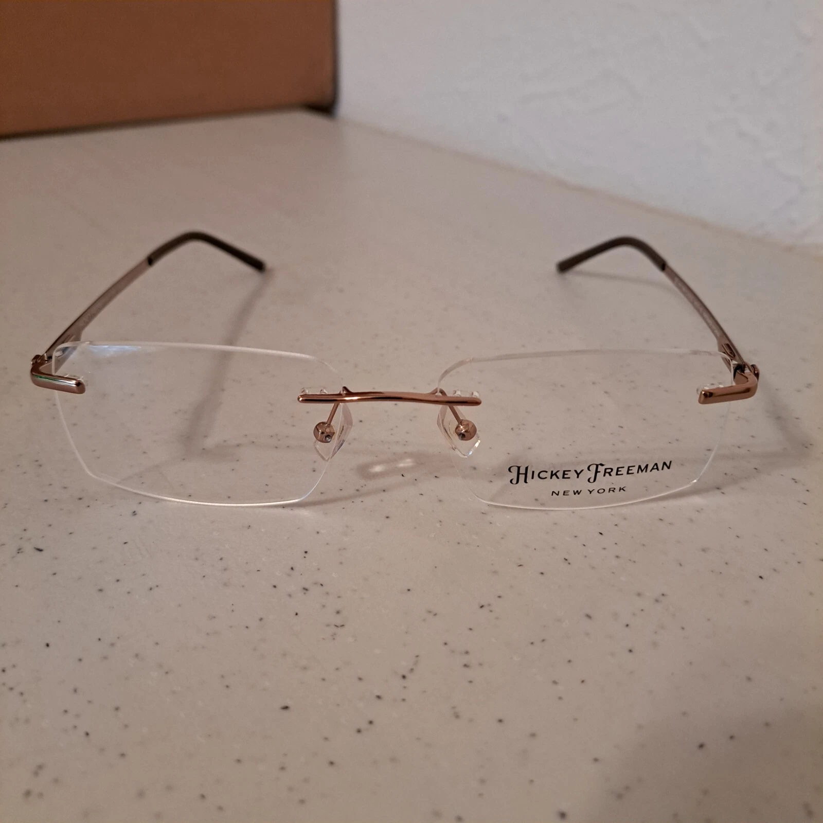 Hickey Freeman Eyeglass Frames HF 1 306 C2 Gold Rimless *FRAMES ONLY i 86