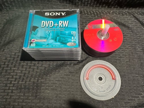 Sony DVD-RW 10 Pack Discs + Jewel Cases + HP DVD-R 16x + Sony CD-R Lot ...