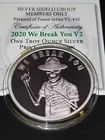 1 oz silver proof We Break You V2 COA BOX Silver Shield
