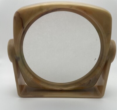 Vintage Tortoise Hand Or Table Folding Mirror Two Faces Mirror France 1970