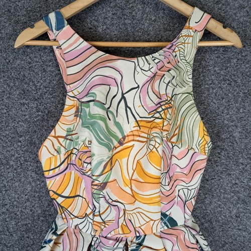 H&M Womens Dress Size 34 AU6 Colourful Fit Flare Pockets Stretch - Picture 2 of 12