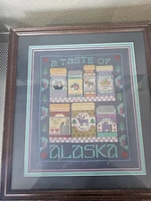 A TASTE OF ALASKA - ARTIC CIRCLE ENTERPRISES CROSS STITCH Framed Art