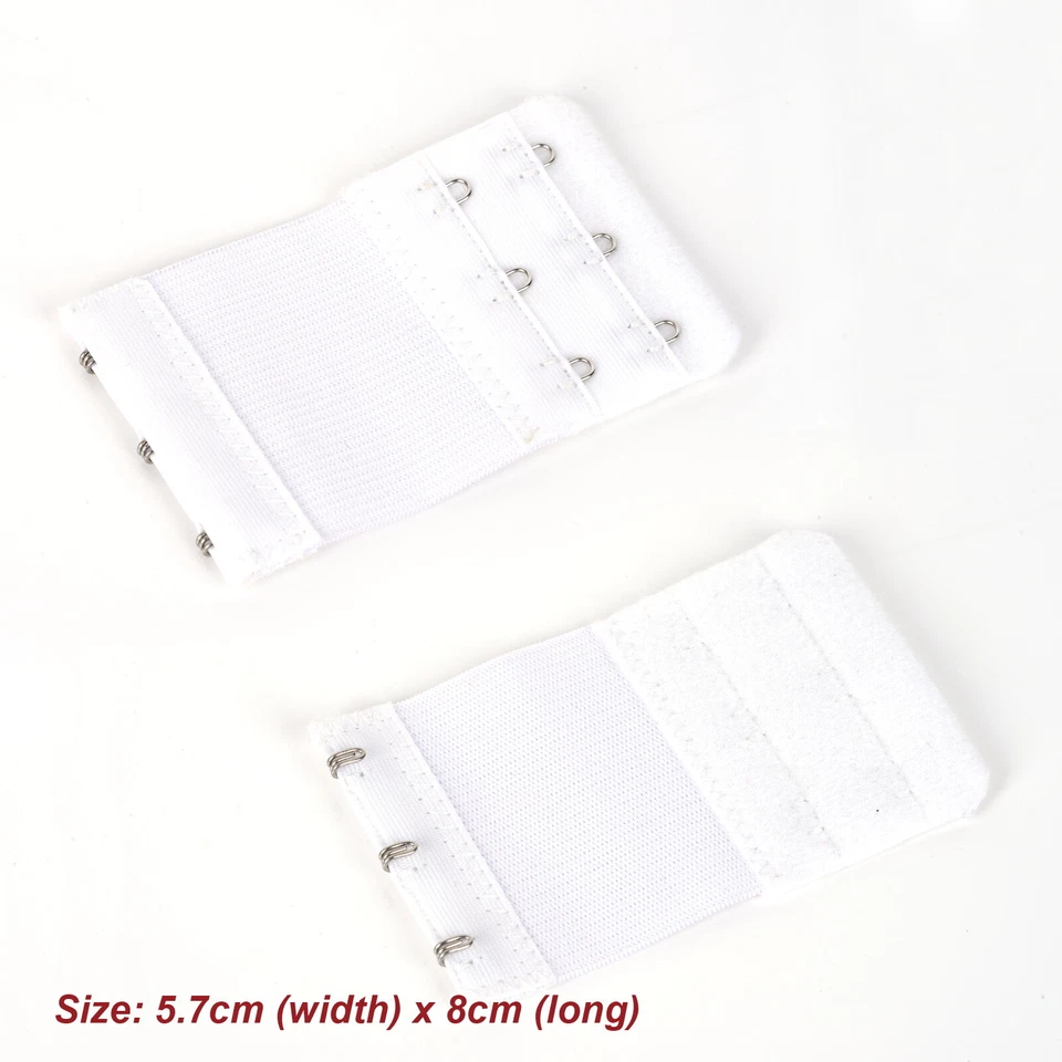 Bra Extender 3 Hook Elastic Extension Strap Maternity Black White Nude Beige Red - image 4 of 4