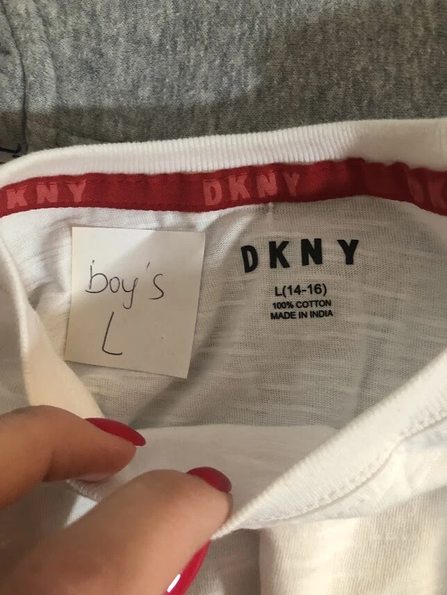 DKNY Boys T-Shirt White Short Sleeve 100% Cotton Size L (14-16) - Image 3 of 4