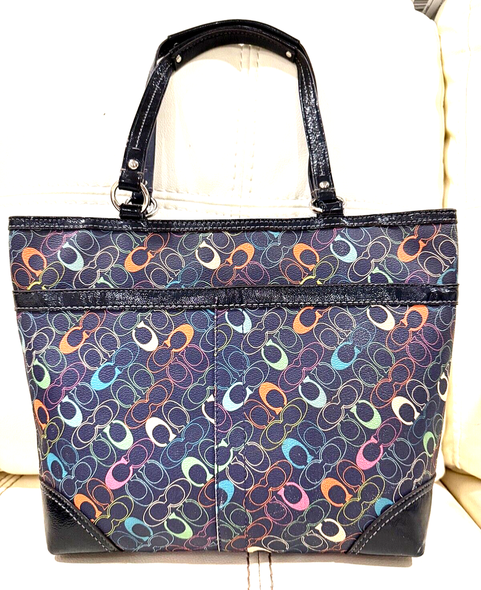バッグ CHALLENGER / PAINTED SHOULDER BAG COACH SIG NATURE CHELSEA NAVY BLUE/MULTI SHOULDER BAG