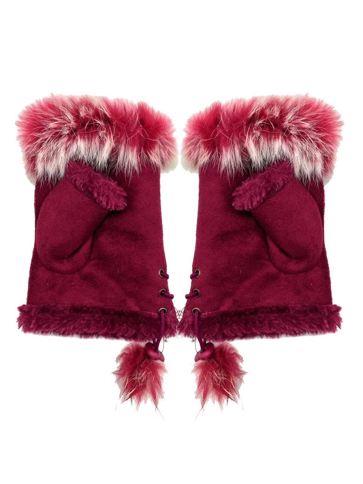 Women Ladies Winter Fur Fingerless Gloves Mittens Soft Warm Fur Lined UK eBay