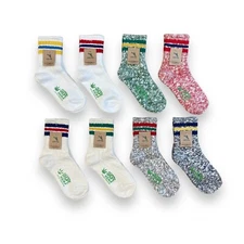 A HOPE HEMP Slub Nep 3-Line Socks HSX-100 Made in Japan Unisex New 6color