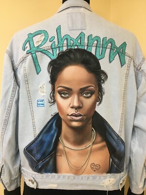 RIHANNA Hand Painted Denim Jacket
