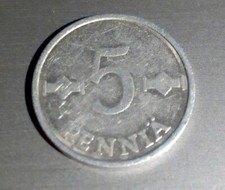 Münze Finnland, 5 Penniä, 1979