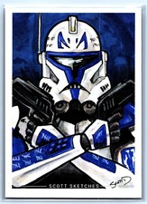 Captain Rex Sketch Card - Scott Sketches Trading Card Print Fan Art