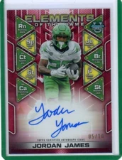 Jordan James 2024 Bowman Best U Elements of the Game Red Refractor Auto #'d 5/10