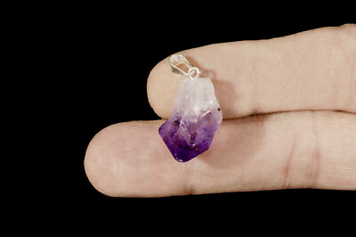AMETHYST Crystal Necklace Pendant 1'' For Jewelry Rough Natural Mineral Specimen 