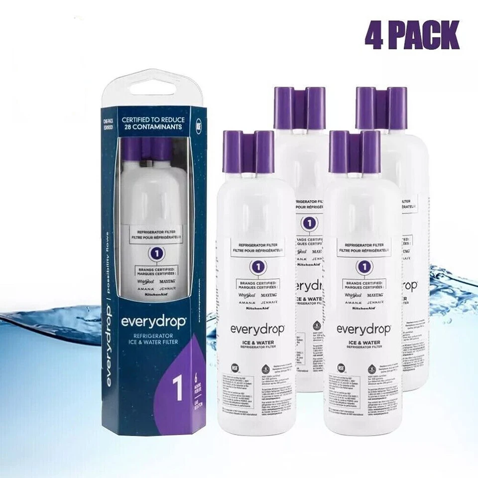 EVERYDROP 4 PACK ΕVΕRYDROP ΕDR1RXD1 Refrigerator Wate Filter 1 Replacement,White,New