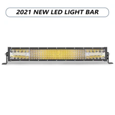 21Inch LED Work Light Bar Quad/Tri Row Spot Flood Combo Driving OffRoad Truck US