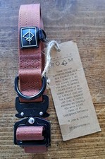 New Made To Roam Dog Collar Burnt Orange W/Black 15"L X 1"W New With Tags