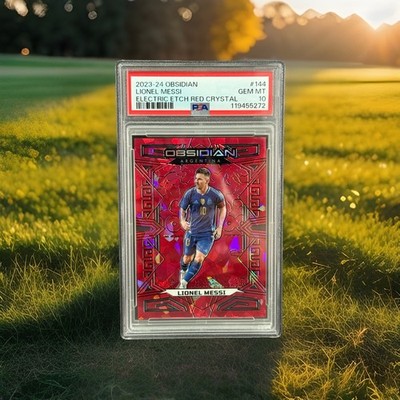 2023-24 Panini Obsidian Argentina Lionel Messi Red Crystal Jersey