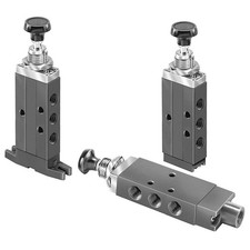 PARKER 410411000 Manual Air Control Valve, Button, Black 3FDZ5