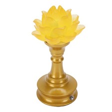 LED Flower Lamp Resin Metal USB Rechargeable Buddhistic Lamp Flower Night Light