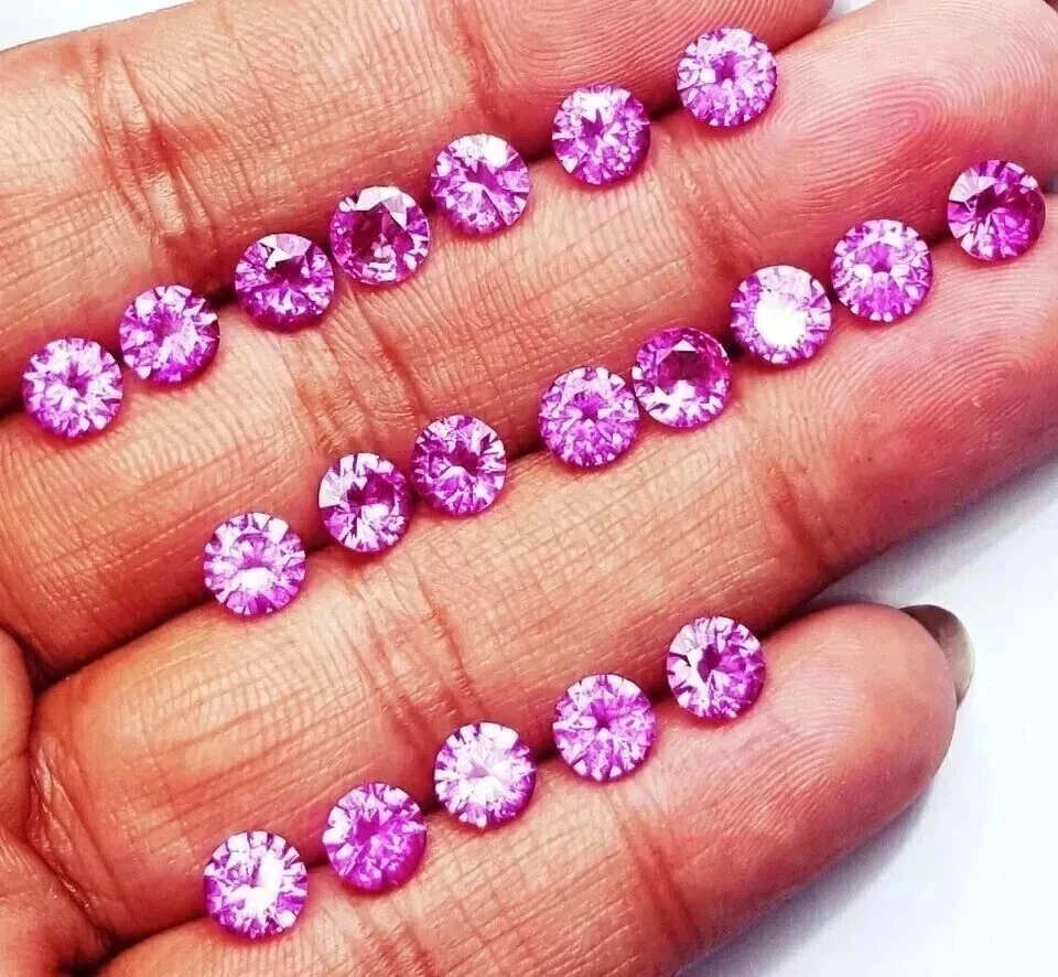 Zafiro rosa natural 250 quilates corte redondo 18-22 piezas lote de piedras preciosas sueltas + regalo gratis Foto 2 de 4