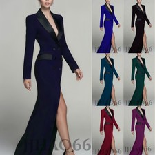 Women's Long Jacket Suit Formal Evening Overcoat Ladies Dinner Party Jacket